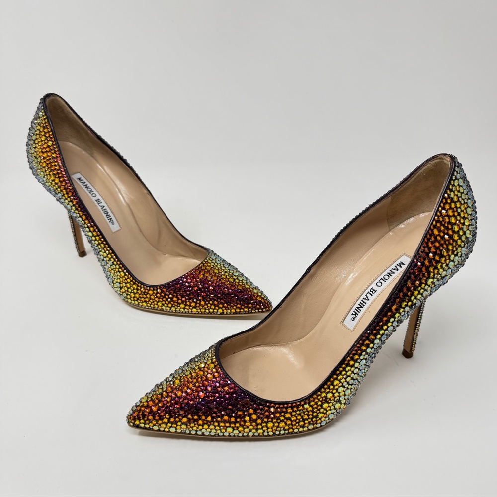Manolo Blahnik Volcano Color Changing Crystals Custom Pumps 38.5